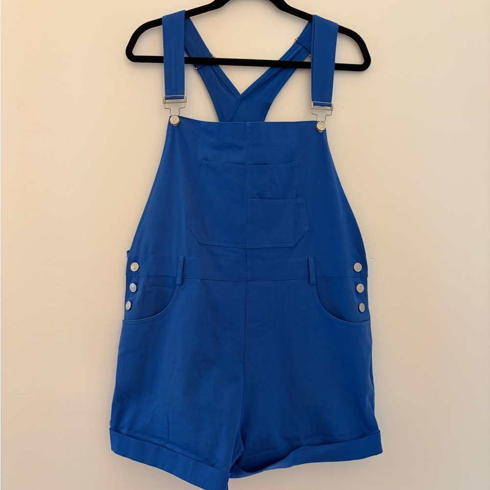 Royal Blue Oversized Short Overalls